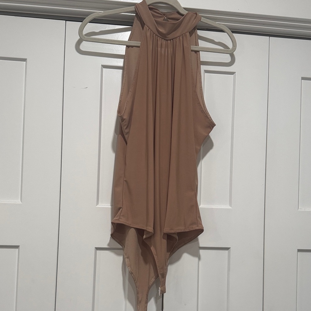 Tan Sleeveless Halter Top